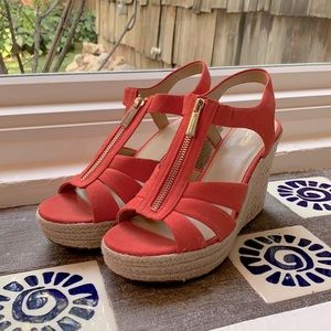 Michael By Michael Kors Coral Wedges